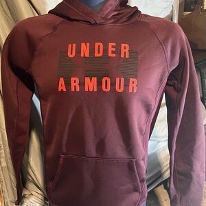 Under Armour ColdGear Men’s Medium Maroon Pullover Hoodie Loose Fit Athletic
